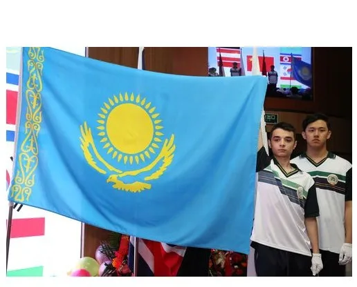 

2018 Sale Kazakhstan Flag 150x90cm Custom Flag Banner National flags Hanging Indoor Outdoor Kazakhstan FLAG Country Banner F2819