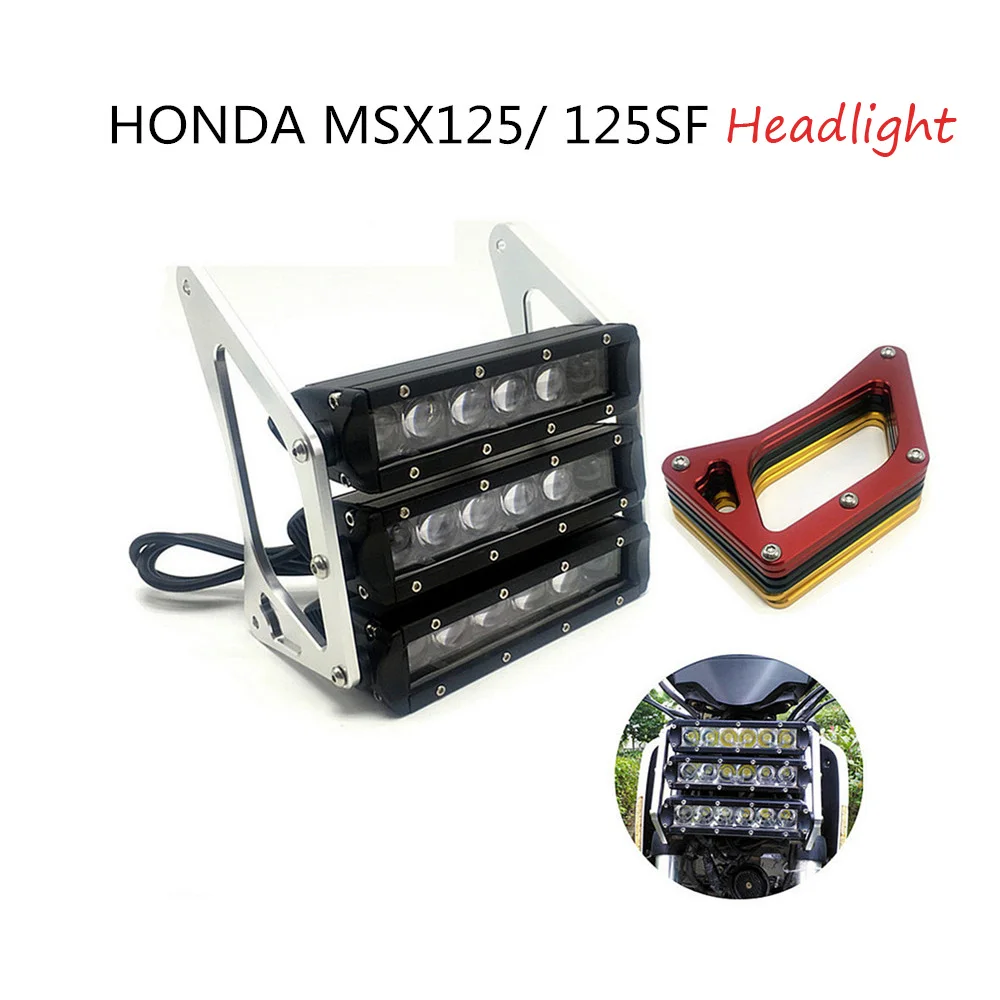 Moto Retro Led Motorcycle Front Fork Bracket MSX125 Headlight Universal for Honda Grom 125SF 2013-2016 Fog Lamp Light Ne | Автомобили и