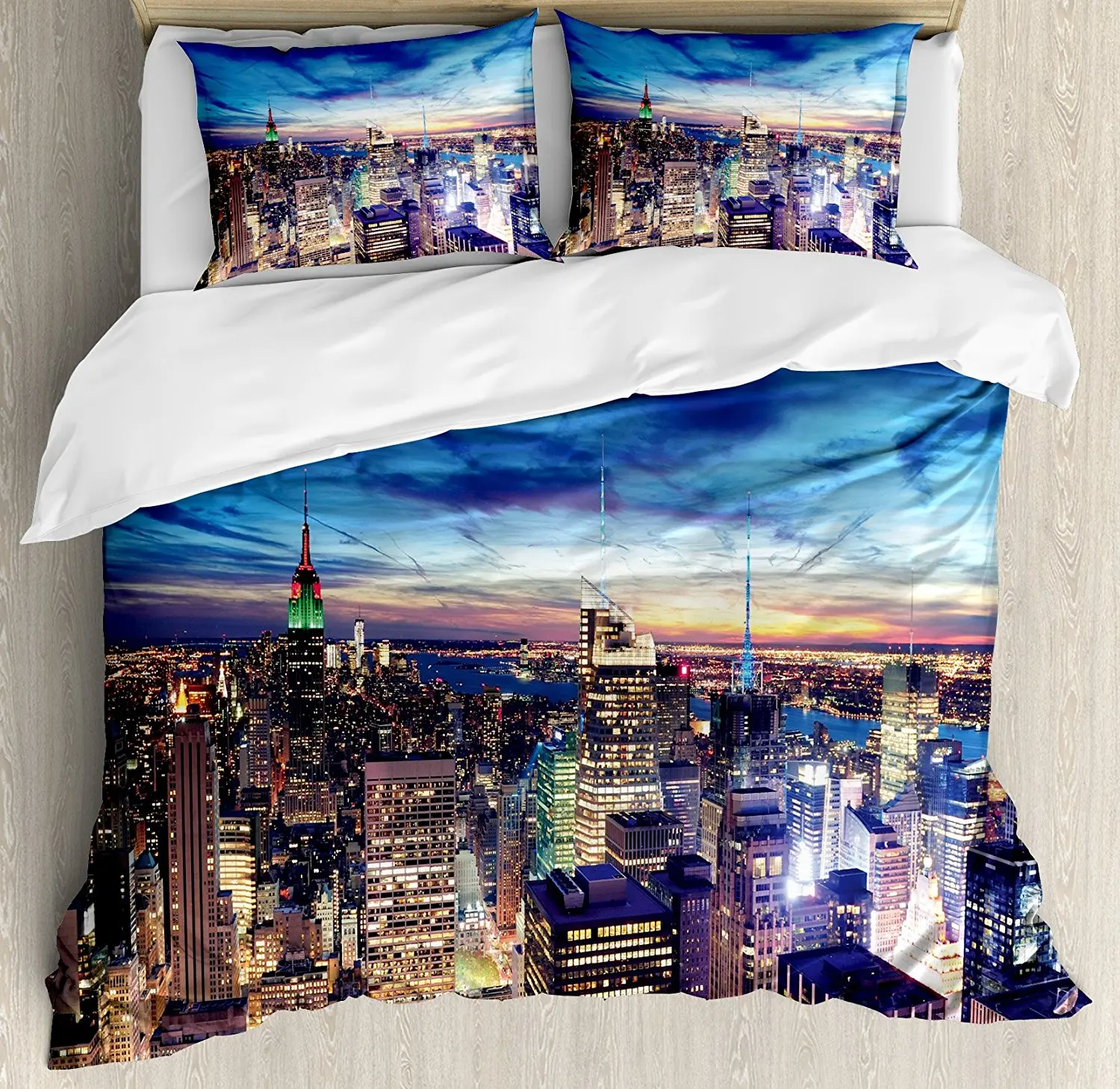 City Duvet Cover Set Empire State and Skyscrapers of Midtown Manhattan ...