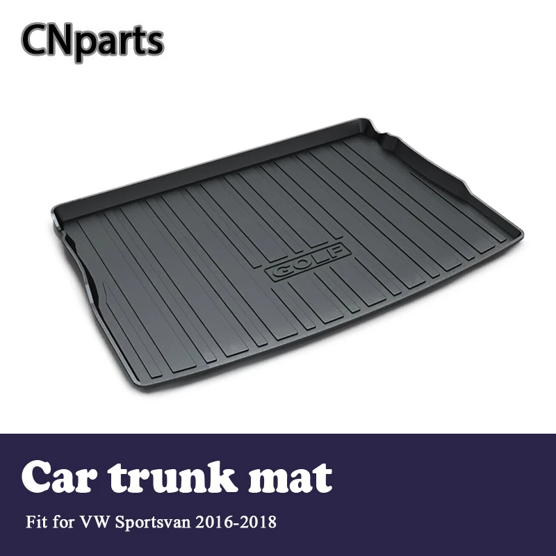 

CNparts 1Set Car Cargo rear trunk mat For VW Golf Sportsvan 2016 2017 2018 Boot Liner Tray Waterproof Anti-slip mat Accessories