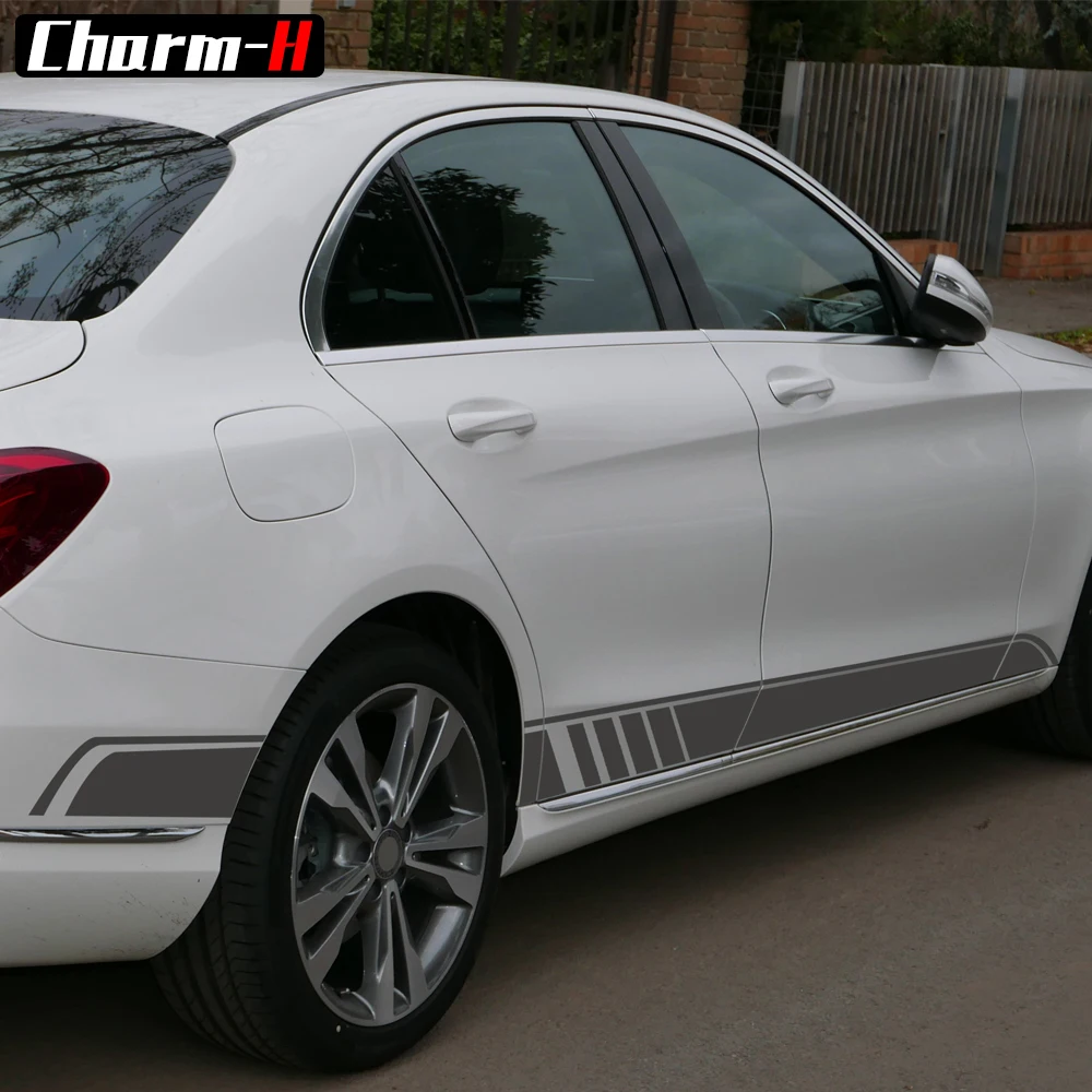 Автомобильный Стайлинг c63 AMG Edition наклейка в полоску с боковой юбкой для Mercedes Benz W205