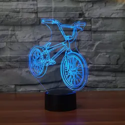 Горный велосипед лампада LED 3D ночник красочные атмосферу Дистанционное управление видение стерео лампа Акриловая 3D лампы как большие