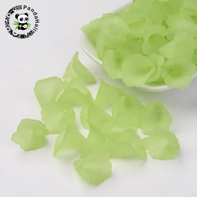 

20x20mm Transparent Frosted Acrylic Flower Beads for Jewelry Making About 580pcs/500g