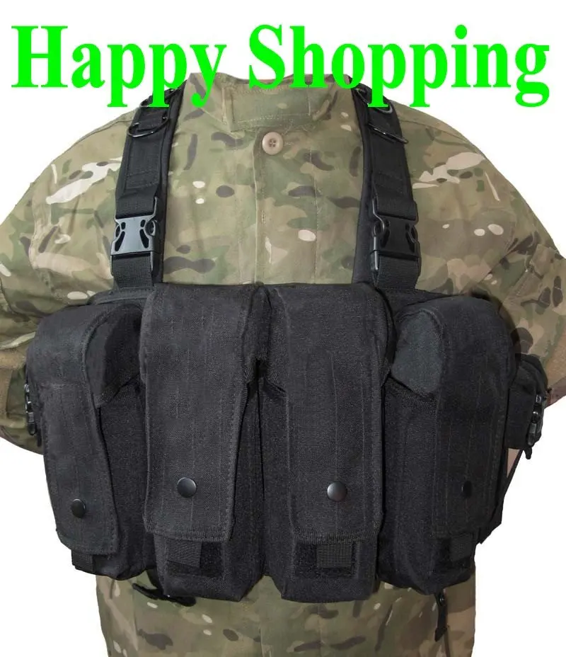 

Latest Combat Tactical Assault Chest Hunting Rifle Outdoor Vest Black free shipping