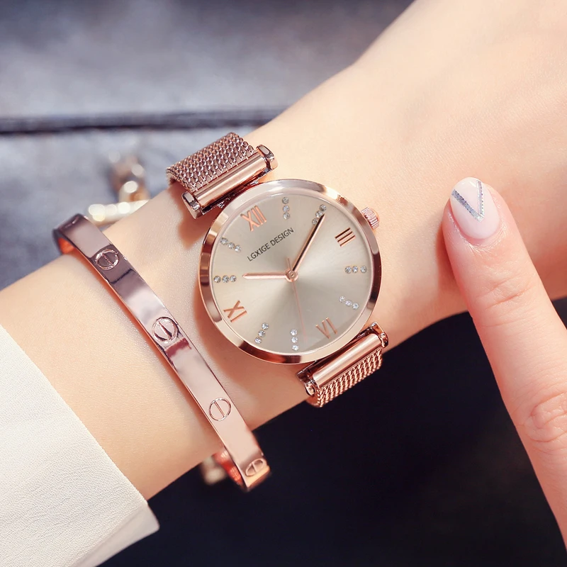 

Mesh Strap Women Watches Brand Luxury Fashion Quartz Ladies Wrist Watch 2018 Rose Gold Casual Watch Women Clock relogio feminino