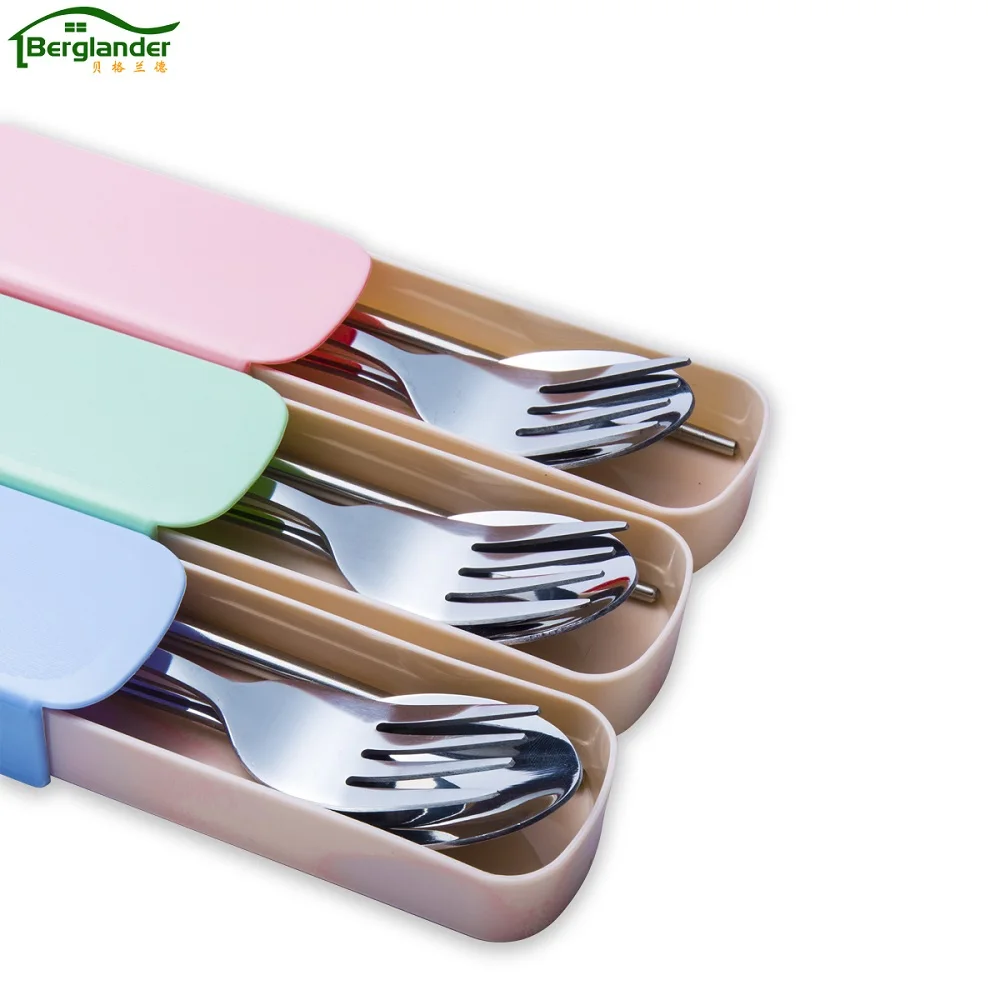 BERGLANDER 4pcs/sets Stainless Steel Tableware Set Portable Cutlery set