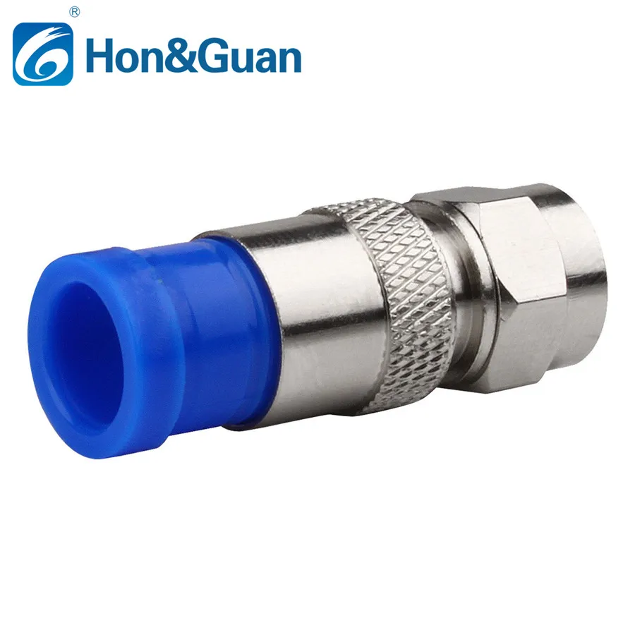 

5pcs RG6 Compression Connectors Waterproof Coax Cable Coaxial Connection F Compression Connector Compression Tool Blue