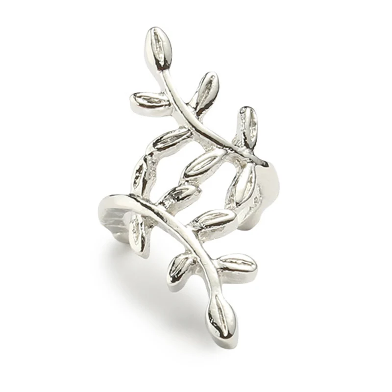 

Punk cartilage cuff Crystal leaf on the earring stud