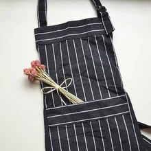 65*75 см холсты из чистого хлопка Материал комбинезоны в полоску фартук с карманом шеф-повар, официант Кухня готовить инструмент