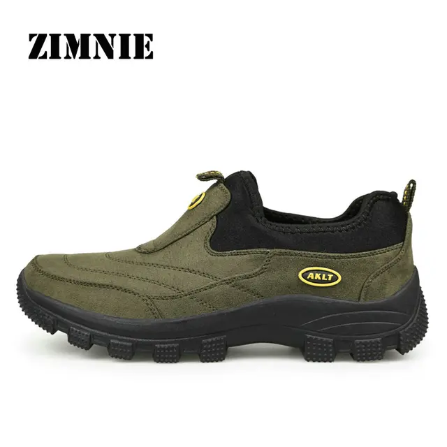 ZIMNIE 2018 New Men Outdoor Shoes High Quality Suede Shoes Athletic Sport Shoes For Men Outdoor Hiking Shoes Big Size 39-46