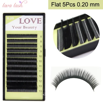 

Free Shipping High Quality Cashmere Flat Eyelash Extensions 0.20mm thickness 5 trays Private Label False individual eyelashes