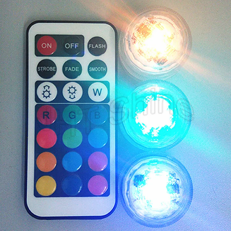 

50pcs Wedding Decoration Remote Control Submersible LED Party Tea Mini Light With Battery Christmas Vase Halloween Hookah