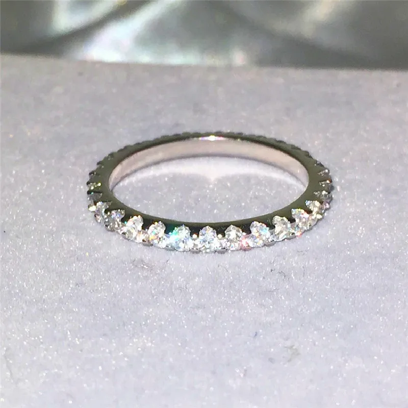 Реальные кольцо вечности SONA камень 5A Камень Циркон Серебро 925 пробы Для женщин обручальное кольцо Обручение группа Размеры на возраст от 5 до 11 лет подарок