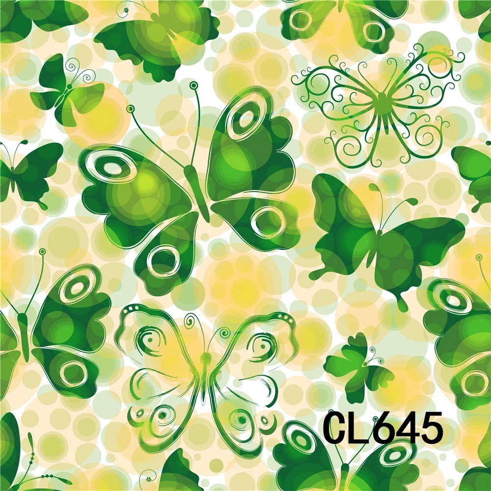 

Seamless Washable No Crease Polyester Abstract Green Butterfly Background Decor Backdrop Photography Studio Props Photographic