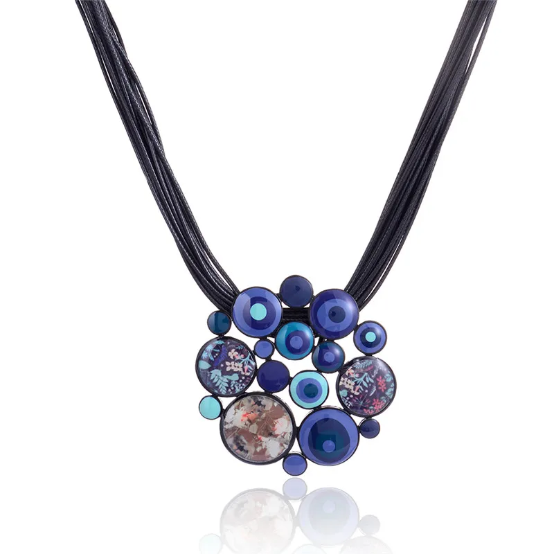 Новое ожерелье Этническая Стиль Винтаж классические модные аксессуары вечерние принцессы ювелирной эмалью женские ожерелья - Окраска металла: color2