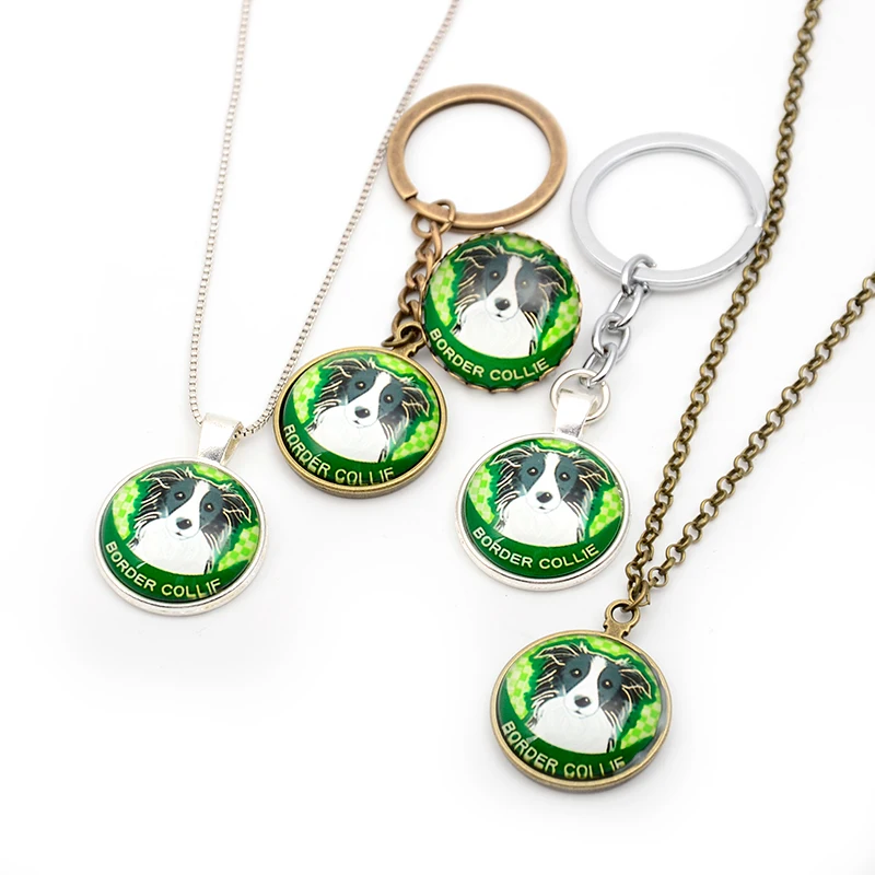 DIY Pet Dog Jewelry Sets Keychain Brooch Necklace For Women and Men