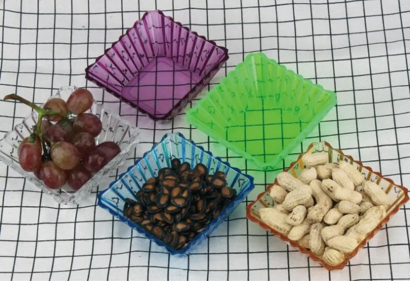 Cocktail Snack Trays Square Lace Crystal Plastic Snack Plate Candy