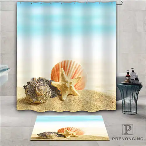 Shower Curtain Custom seashells(1) водостойкая занавеска для душа коврик для дома для ванной ткань полиэстер для ванной разные размеры#-01-12-198 - Цвет: Shower Curtain