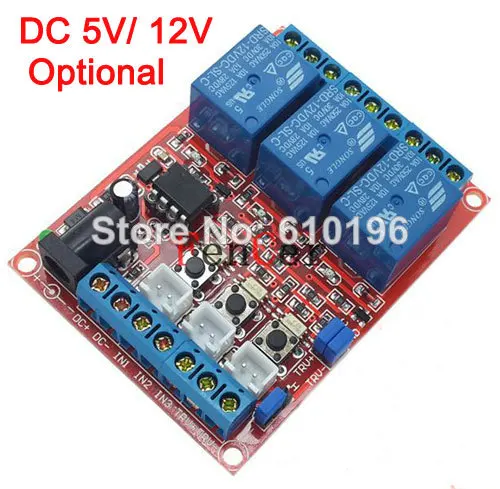 

5PCS/LOT DC 5V 12V Optional 3 Channel 3-Channel Latching switch Relay Module High And Low Trigger