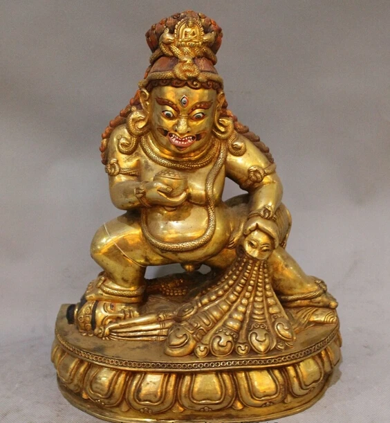 wholesale factory 11" Tibet Buddhism Temple Bronze Gold Black Jambhala