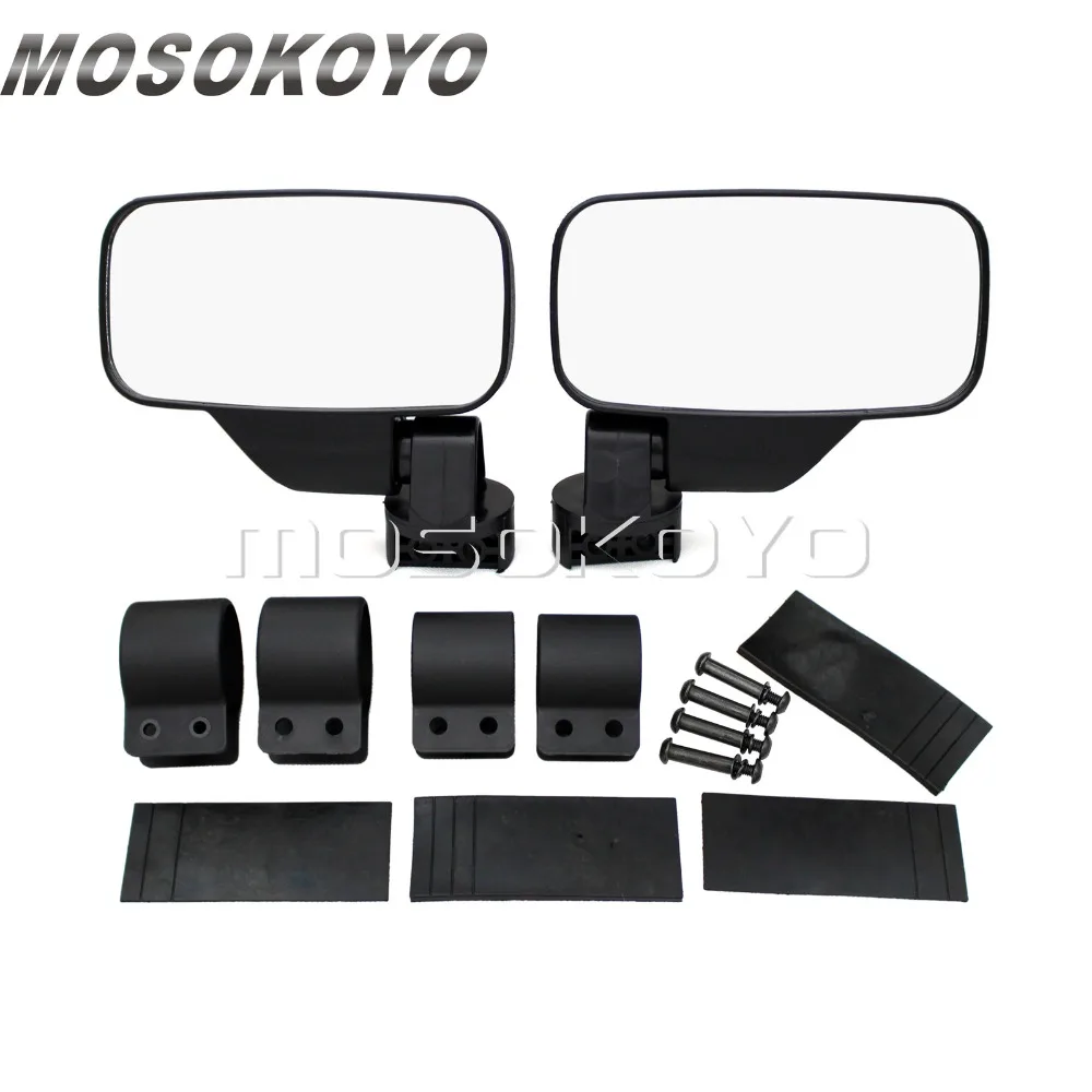 Black Rearview Mirror UTV Side Mirror 1.75" 2" Roll Cage for Polaris
