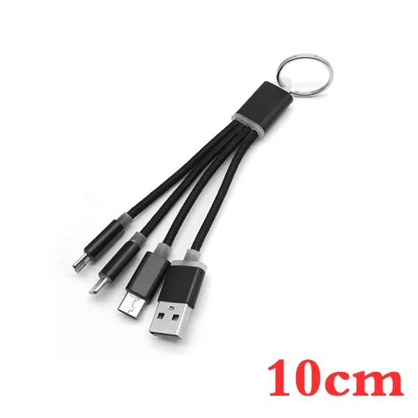 3 в 1 Usb зарядный кабель мобильного телефона Micro type кабель usb-c/HDMI для MacBook Pro Iphone Xs X 8 7 6 Android samsung huawei Xiaomi зарядное устройство Шнур - Цвет: 0.1m ring