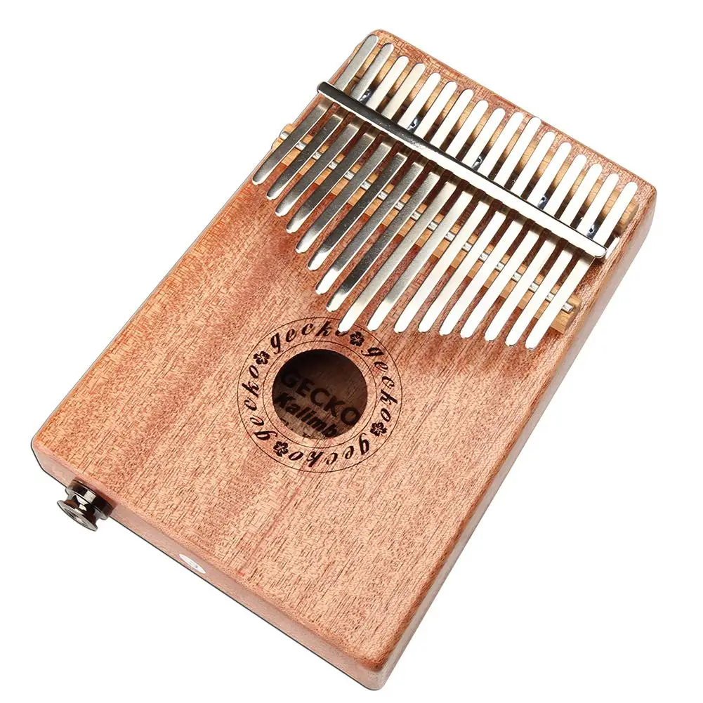 

17 Keys EQ Kalimba Thumb Piano Mahogany Wooden Electric Pickup Music African Mbira Calimba Craft Keyboard Finger Instruments