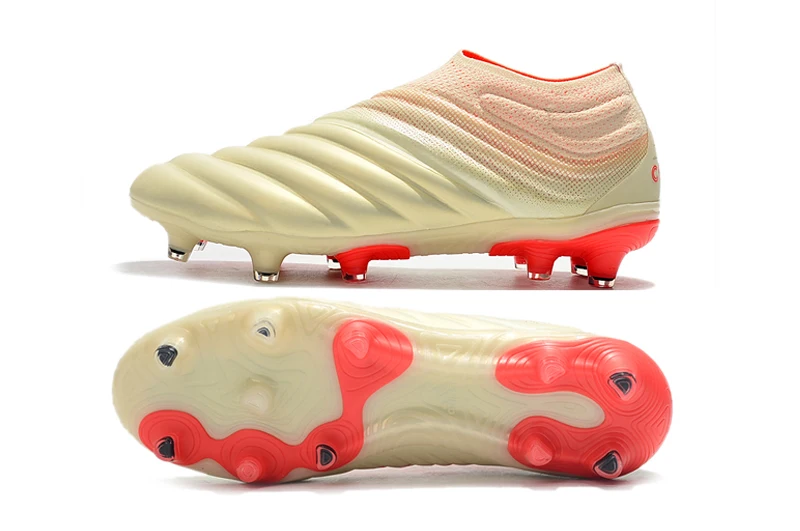 Hot Sales 2019 ZUSA Copa 19+ FG OFF white Solar Red Soccer Shoes Mens Outdoor Football Boots Cheap Price