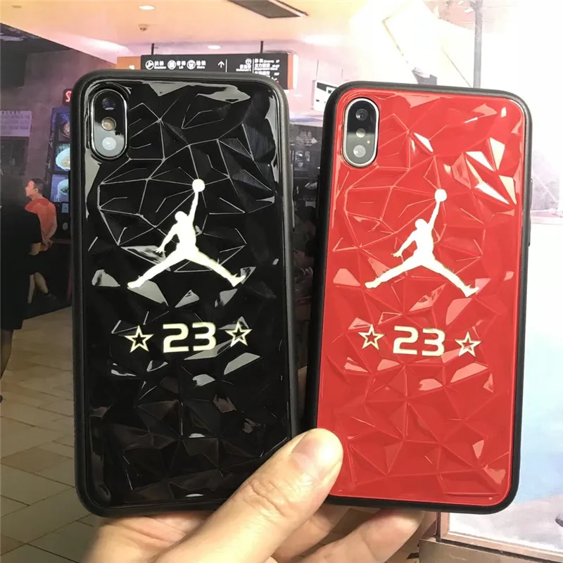 

Fashion 3D NBA Air Dunk Jordan 23 Sports diamond pattern Soft Phone Case For iphone 6 6S 7 8 Plus X XS XR MAX 10 Back Cover Case