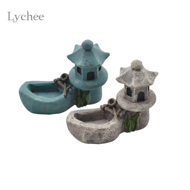 

Lychee Zen Garden Pond Tower Fengshui Accessory Tower Resin Craft Figurines Miniatures Home Decoration