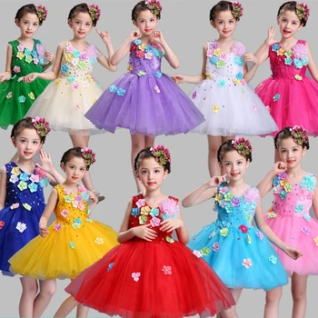 

Jazz Dance Dresses Girls Fairy Skirt Princess Dress Children Costumes Performance Clothing Stage Dancewear Kids Suits DNV11586