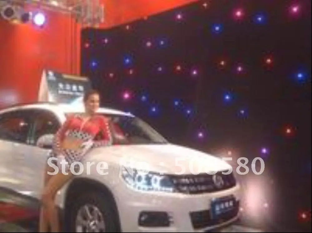 

2x4M SMD RGB Mixed Color LED Star Curtain/ Fireproof Velour Cloth 64pcs+Controller 7CHS Sound&Auto&DMX
