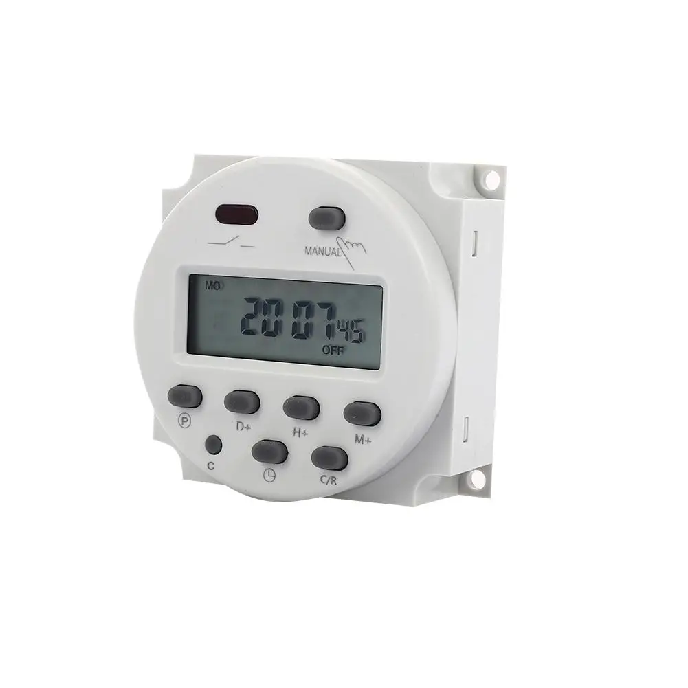 

Timer Switch White Turn On/Off Lights Electric Controlled Simultaneously Day/Week LCD Display Automate Lights