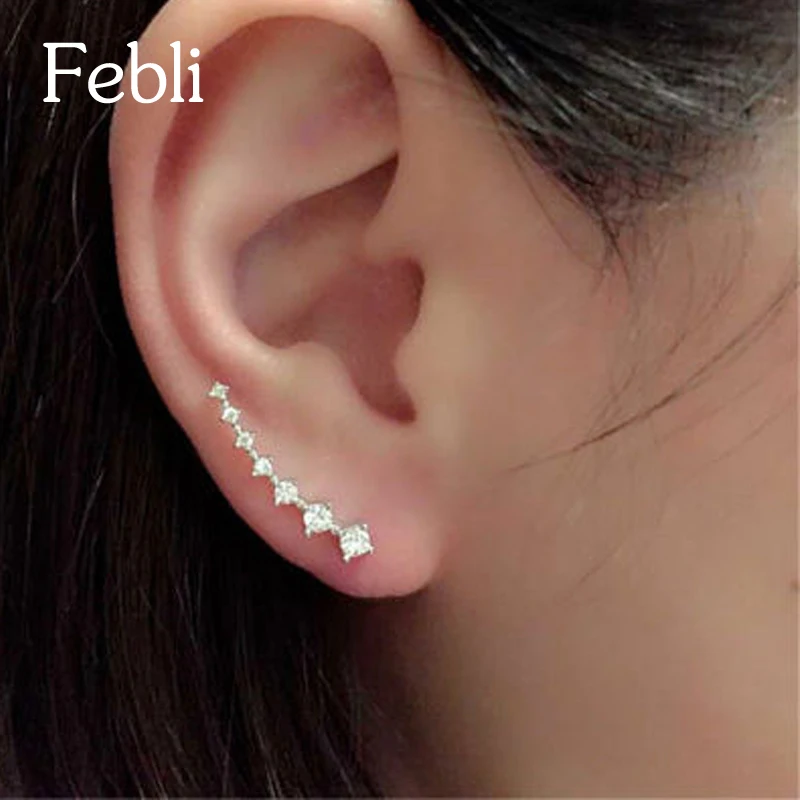 Febli 2017 New Arrival Hot Sell Fashion Shiny Rhinestone Ladies`stud Earrings Jewelry Gift | Украшения и аксессуары
