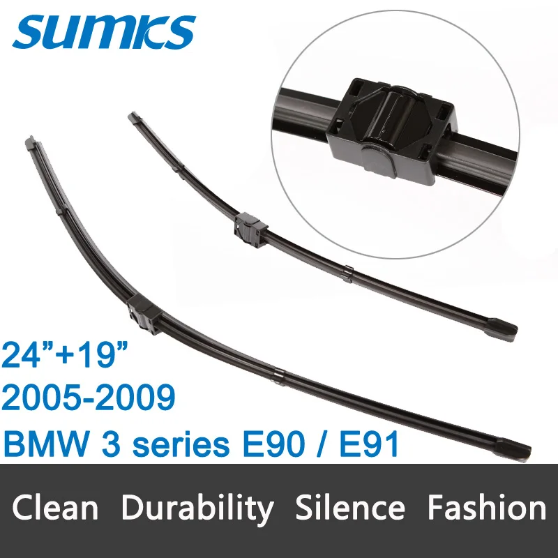 Wiper blades for BMW 3 series E90 E91 ( 2005 2009 ) 24"+19" fit side