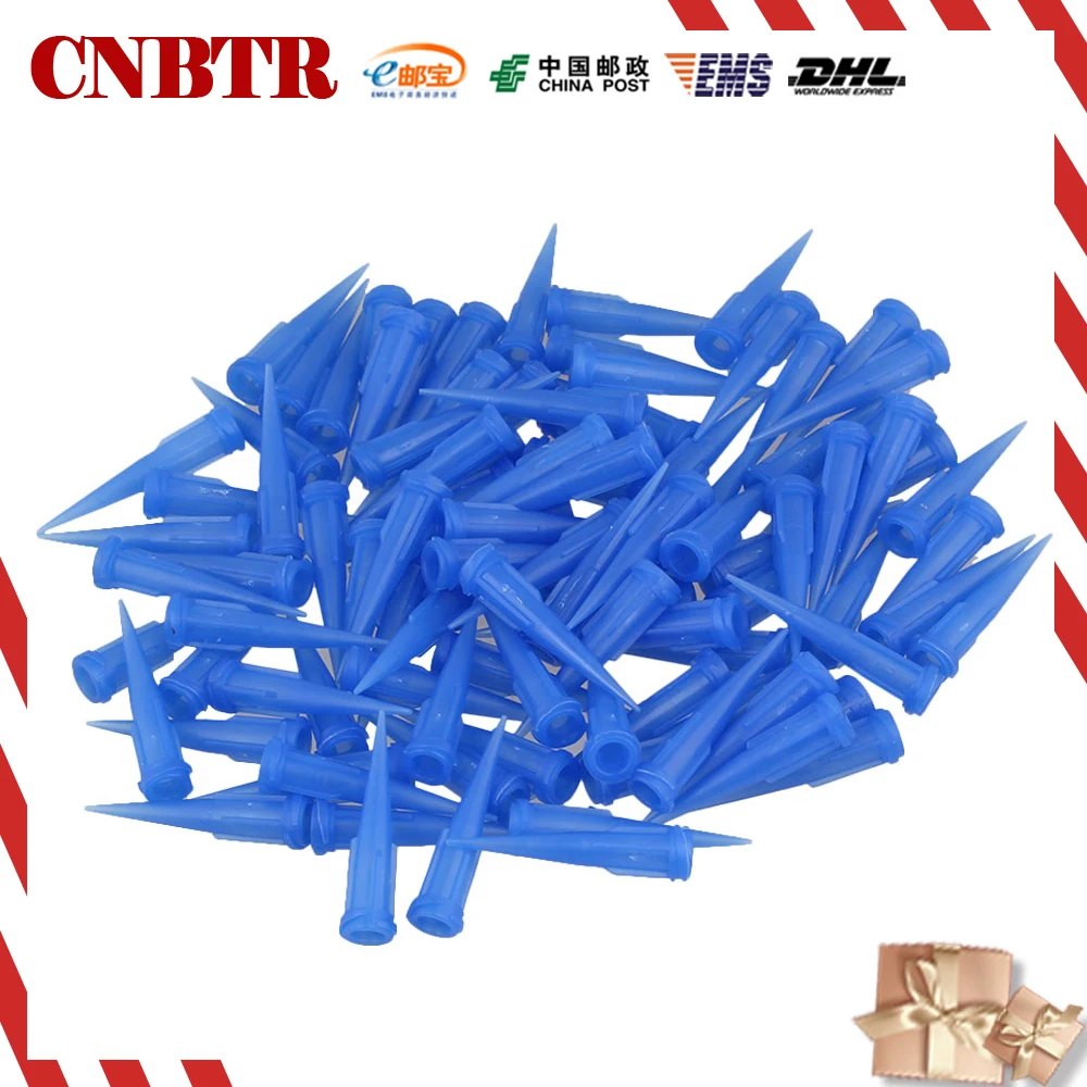 

CNBTR 100pcs 22 Gauge Dispensing Blunt Needle Tapered Tip For Glue Liquid Blue