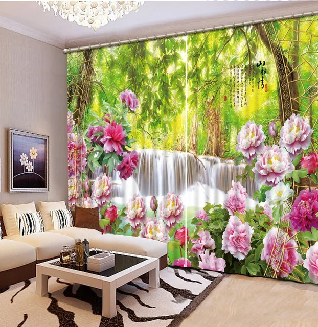 3d curtains curtains for living room 3d flower scenery 3d window