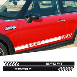 Двери боковые полосы Стикеры Спорт проверки флаг для MINI Cooper One S Countryman R60 Paceman R61 F55 F56 R56 R50 R53 стайлинга автомобилей