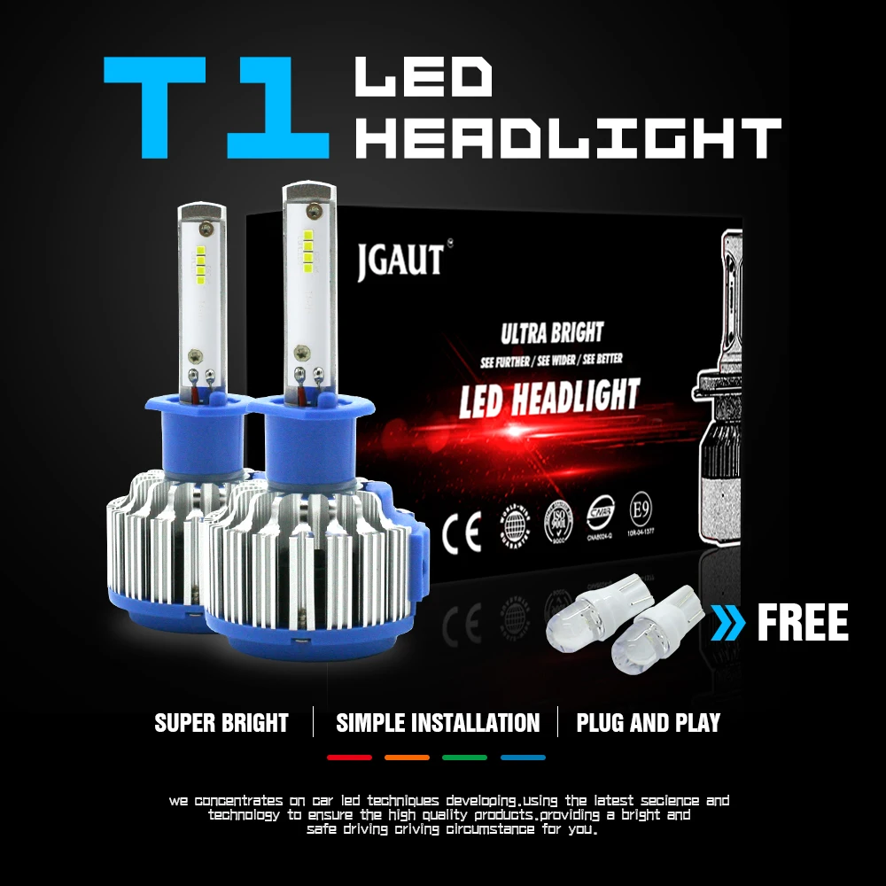 Modifygt T1 H4 led H1 H3 H7 H8/H9/H11 9005 HB3 9006 HB4 9007 HB5 70W 7200LM 6000K 12v Автомобильная яркая фара|Передние