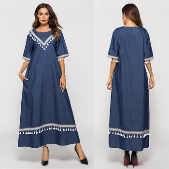 

Caftan Marocain Turkish UAE Eid Gift Part Clothing Muslim Maxi Dress Trumpet Sleeve Abaya Long Skirt Robe Gowns Tunic BeltY56