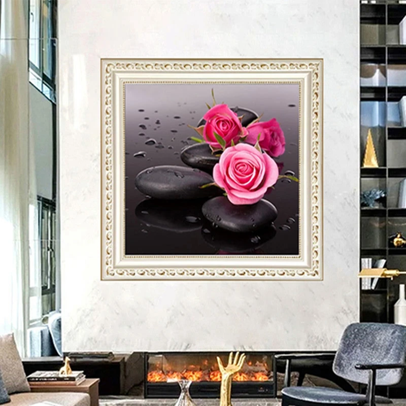 Хорошее качество розовый камень DIY 5D алмазная Картина Набор для вышивки крестом украшение дома круглые стразы для вышивки ремесло