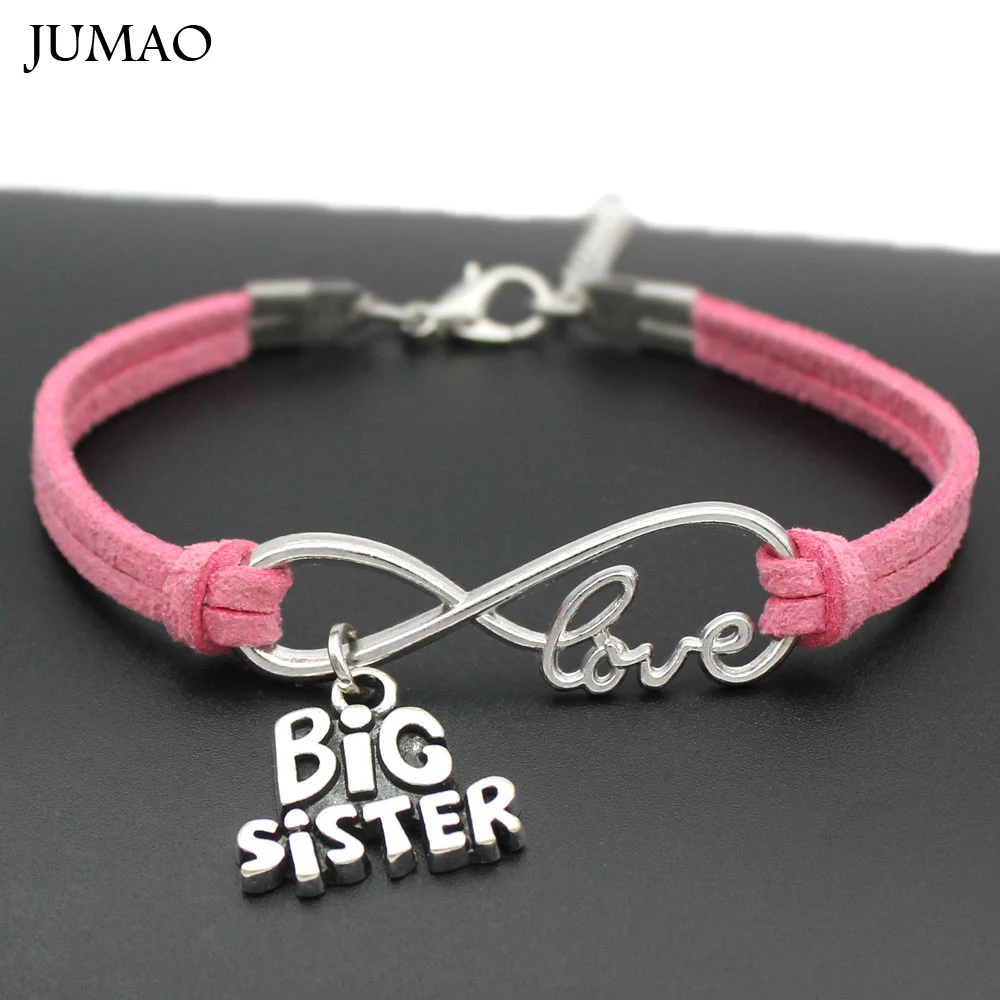 

F Infinity Love Big Sister Charms Friendship Bracelet For Women Men Gift