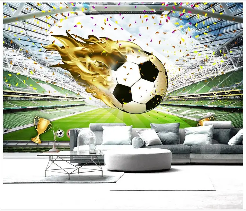 

High end Custom photo wallpaper 3d wall murals wallpaper High-definition football field 3D wall papers home decoration painting