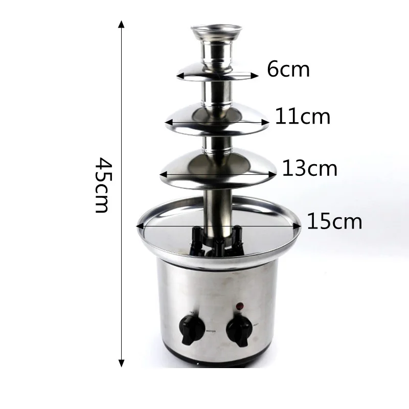 

4 Tiers Electric Chocolate Fountain maker machine Sauce heater Chocolate Fondue Wedding Birthday Christmas pump Machine