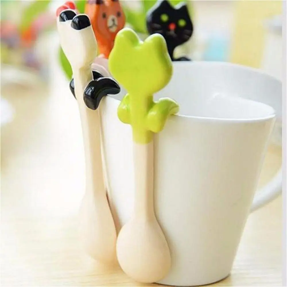 1 шт. Новое высококачественное животное из мультфильма керамическая ложка для смешивания ложка для чая и кофе ложка для соуса креативная посуда