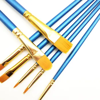 

10pcs Artist Paint Brush Set Nylon Hair Watercolor Acrylic Oil Painting Brushes Drawing Round Slant Pen Wood Handle Art Supplies
