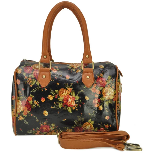 Us 17 5 Oilcloth Bags Women Handbags Wild Flowers Print Design Tote Bag S Shoulder Travel Qq1837 In Top Handle From