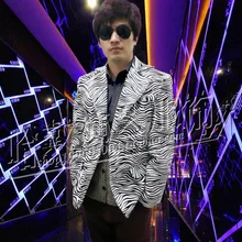 Горячее предложение! Распродажа! новая мужская одежда dj индивидуальность Панк длинный PU кожаный принт кожаный костюм куртки для певицы для сцены костюмы