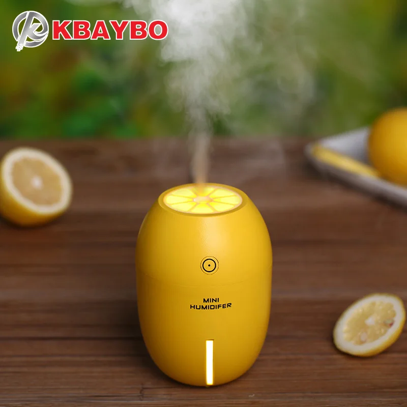 

180ml Mini USB Air Humidfier Lemon Aromatherapy Diffuser Car Humidifiers for Home with LED Lamp Air Purifier cool Mist Maker