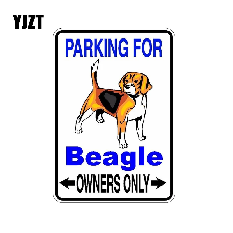 

YJZT 10*14.2CM Beagle Dog Car Hipster Cartoon Animal PVC Car Sticker C1-4534